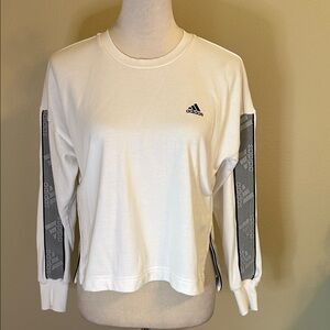 Adidas Women's White and Black Jersey Top